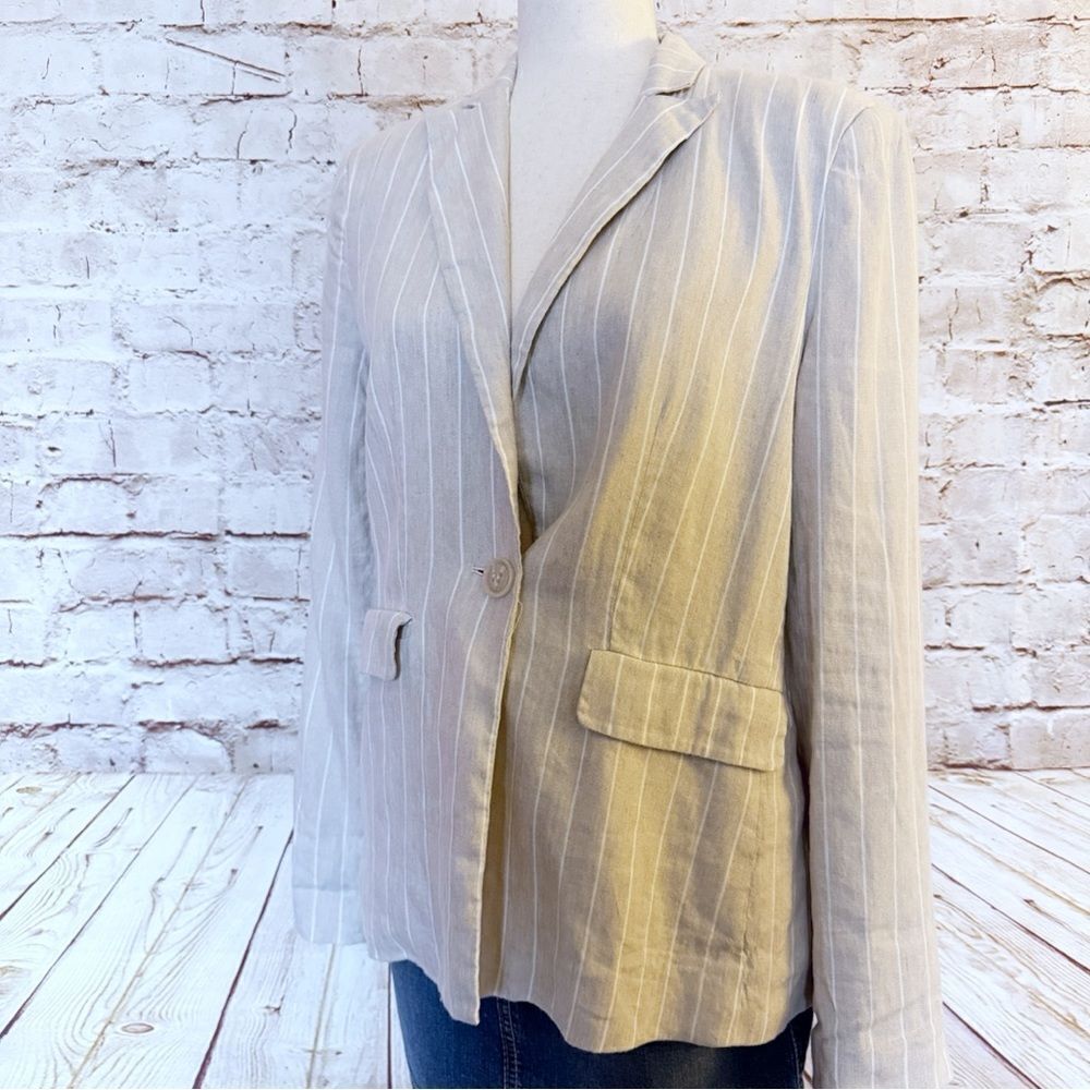 Evereve striped linen blazer jacket